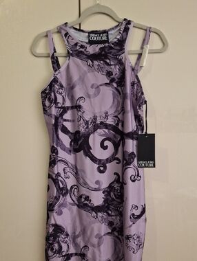 Versace Jeans Couture Women's Lilac Printed Mini Dress